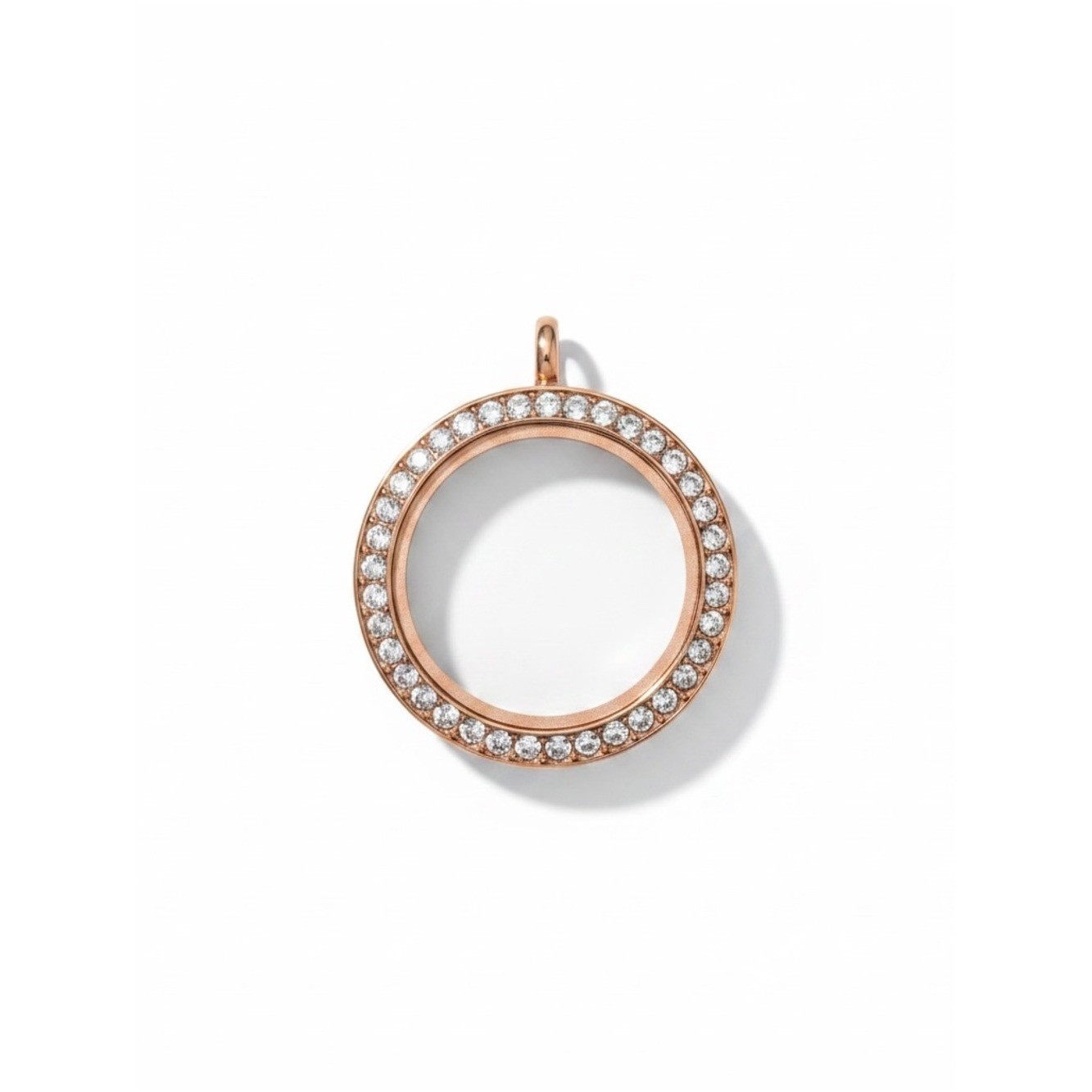 Origami Owl Rose Gold Large Living Twist Locket w/ Swarovski Crystals