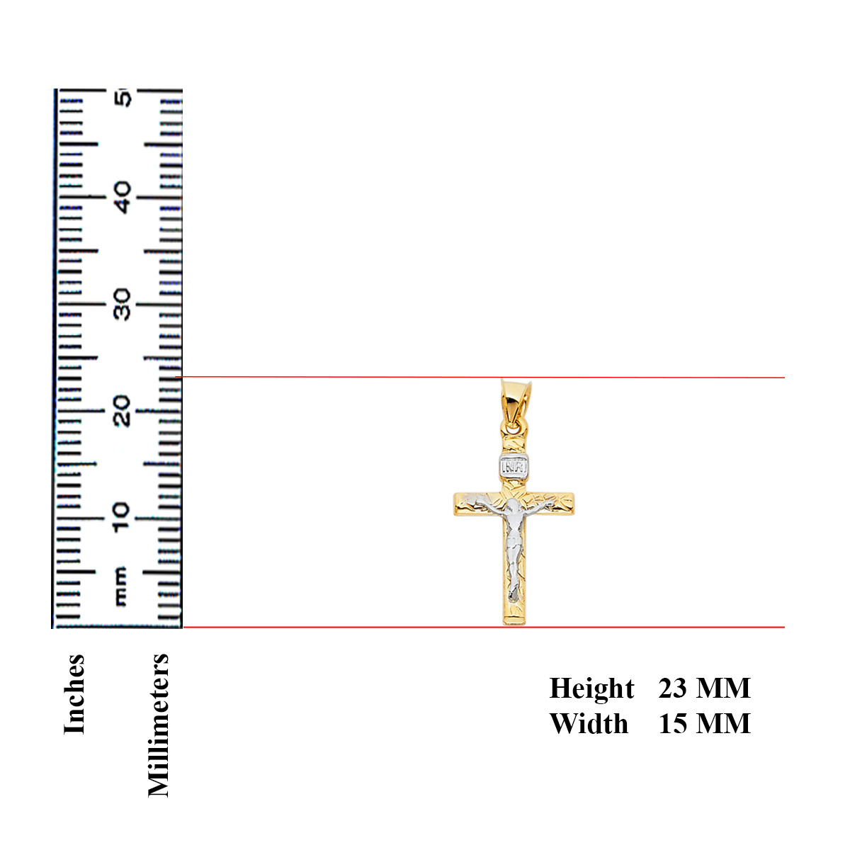 Gold – 14K Real Yellow White Gold Crucifix Cross Religious Pendant Men Women