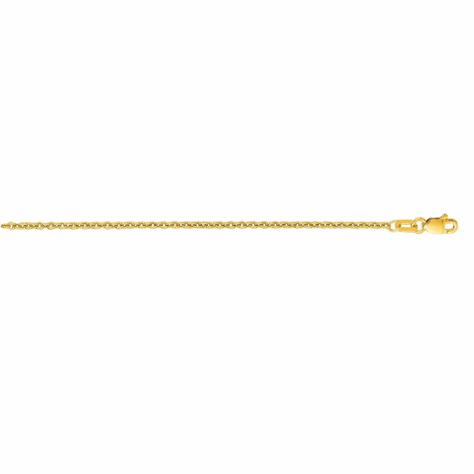 14k Yellow Gold Cable Link Pendant Chain/Necklace 18″ 1.5 mm 1.4 grams RCAB40