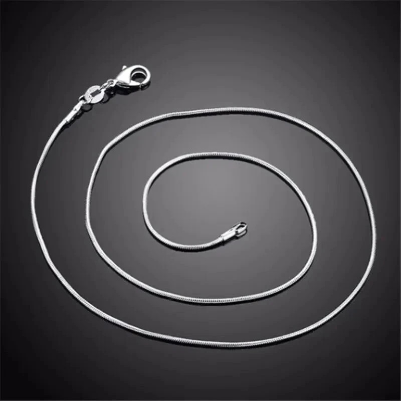 Men&Women’s 925 Sterling Silver Tarnish-Free Italian Snake Chain Necklace 16-38″