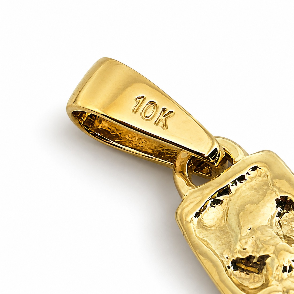 Real 10K Yellow Gold Nugget Cross Handcarved Mens Gold Cross Pendant All Sizes