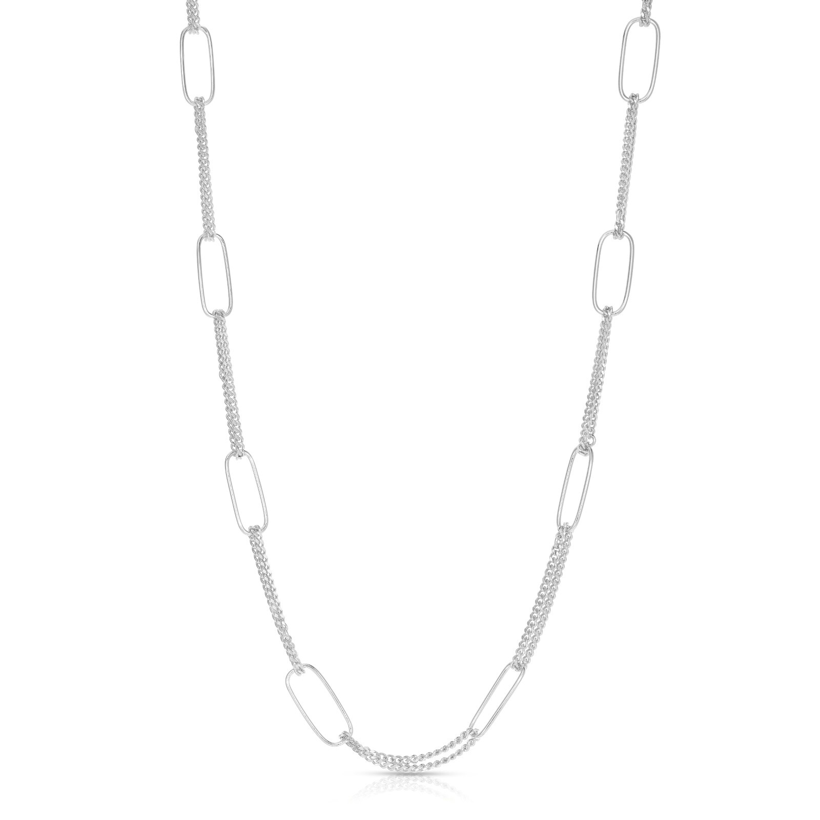 925 Solid Sterling Silver 20” Inch Paperclip Link Curb Necklace Chain For Women