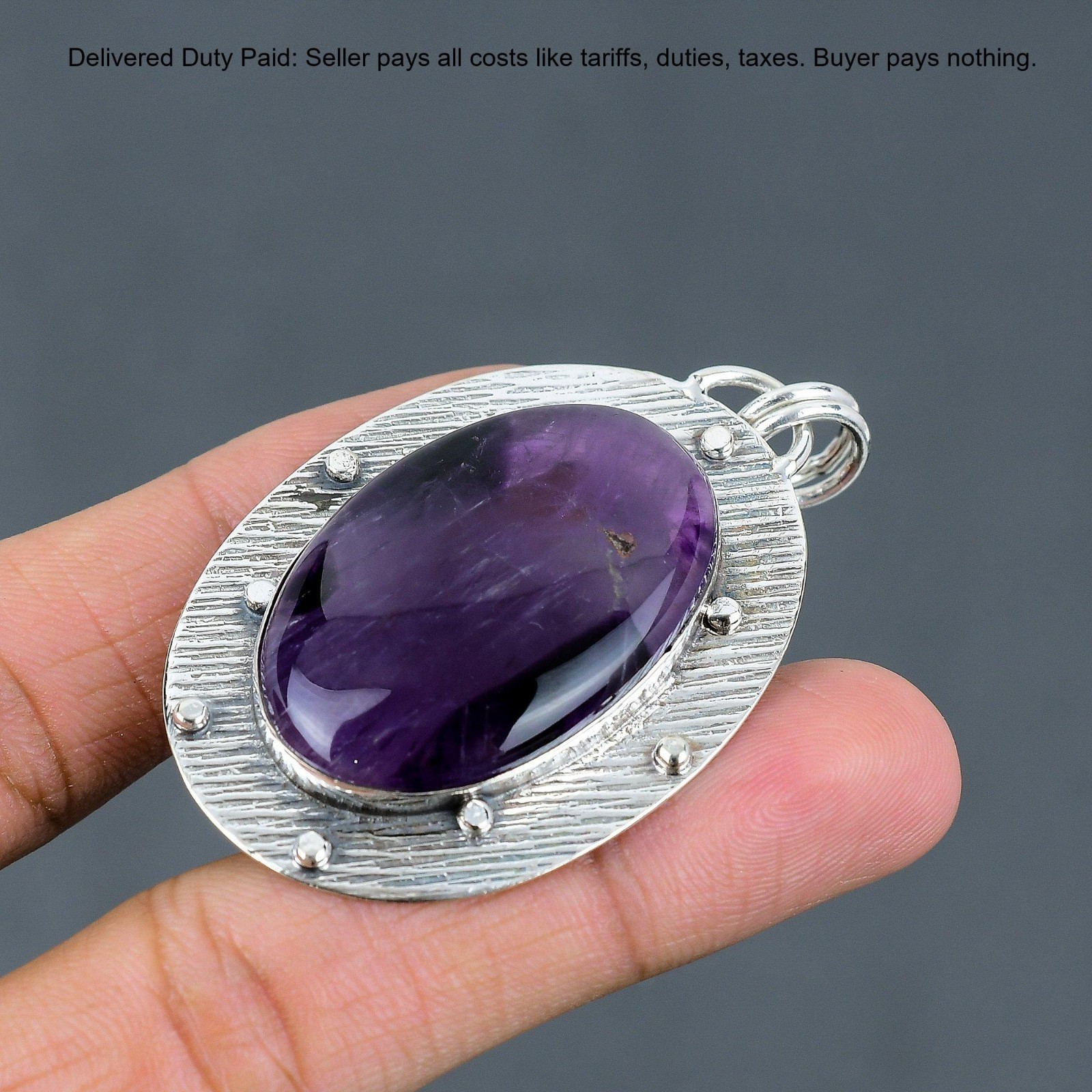 925 Silver February Star Amethyst Stone Wife Anniversary Unique Pendant Jewelry