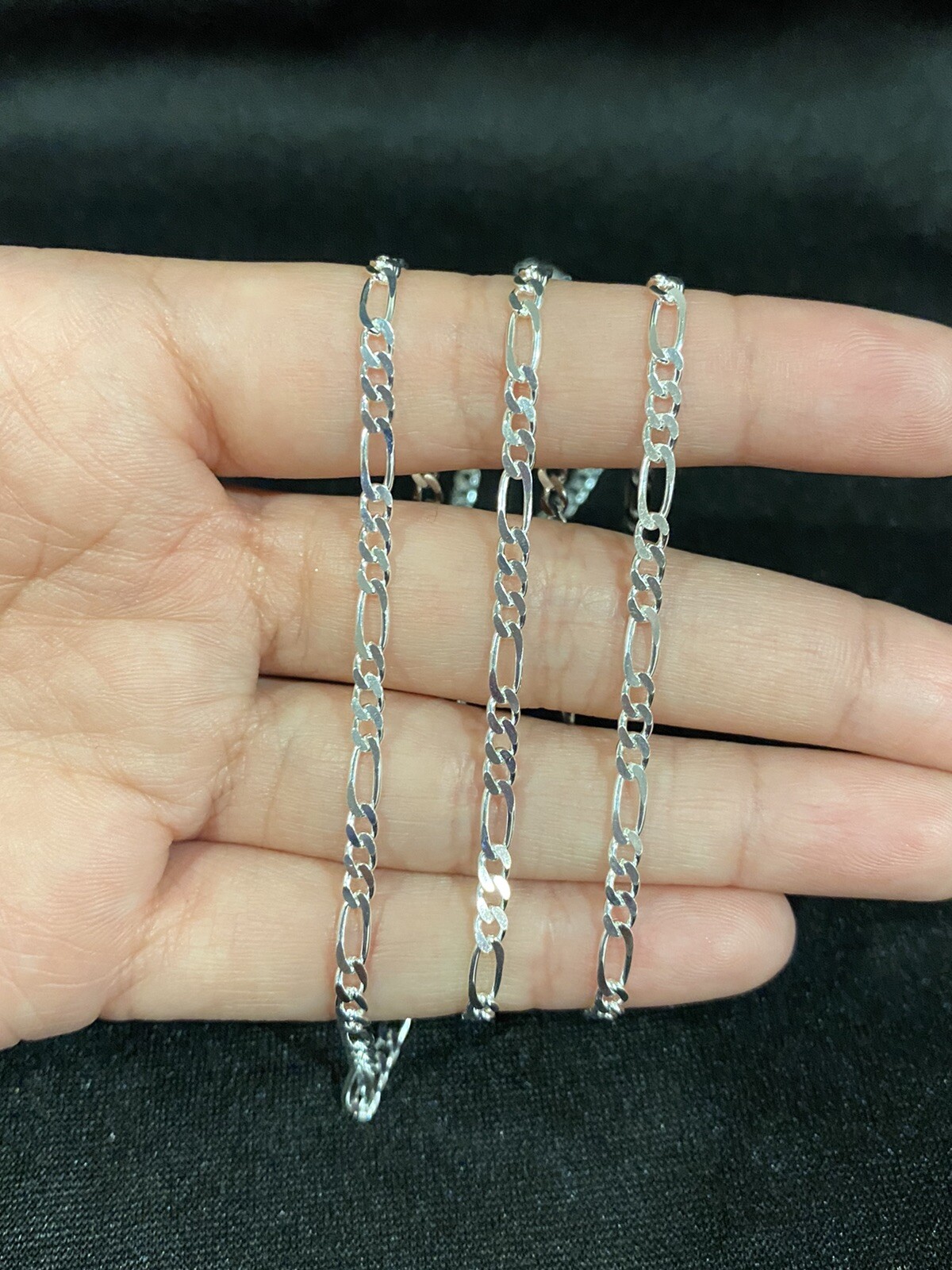 .925 Sterling Silver Mens Womens Figaro Chain Necklace 16 18 20 22 24 26 28 30