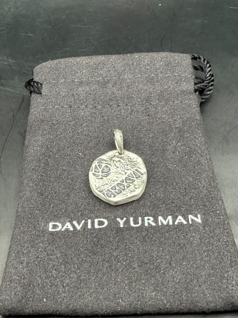 David Yurman Sterling Silver Shipwreck Coin Amulet Pendant