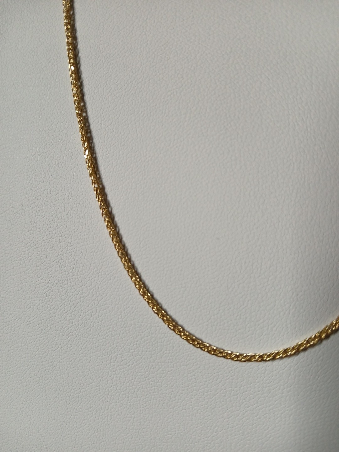 10k Gold Spiga Wheat Chain Necklace 1.7mm 16 Inch