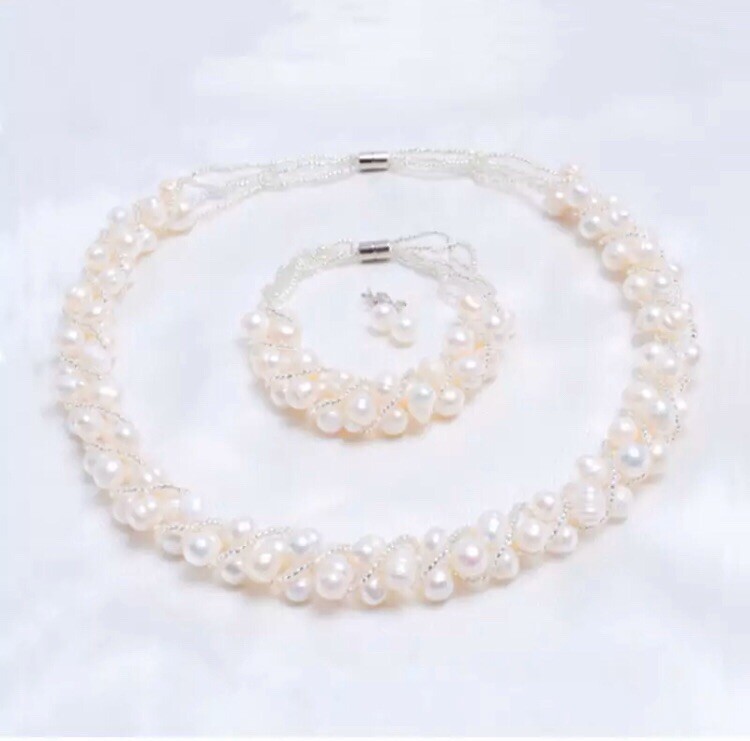 ASHIQI Real Natural Freshwater Pearl Handmade Jewelry