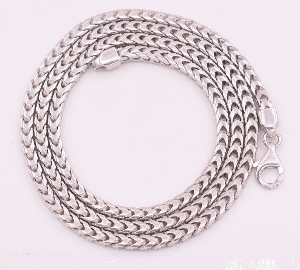 3.5mm Anti-Tarnish Solid Franco Chain Necklace Real 925 Sterling Silver ITALY