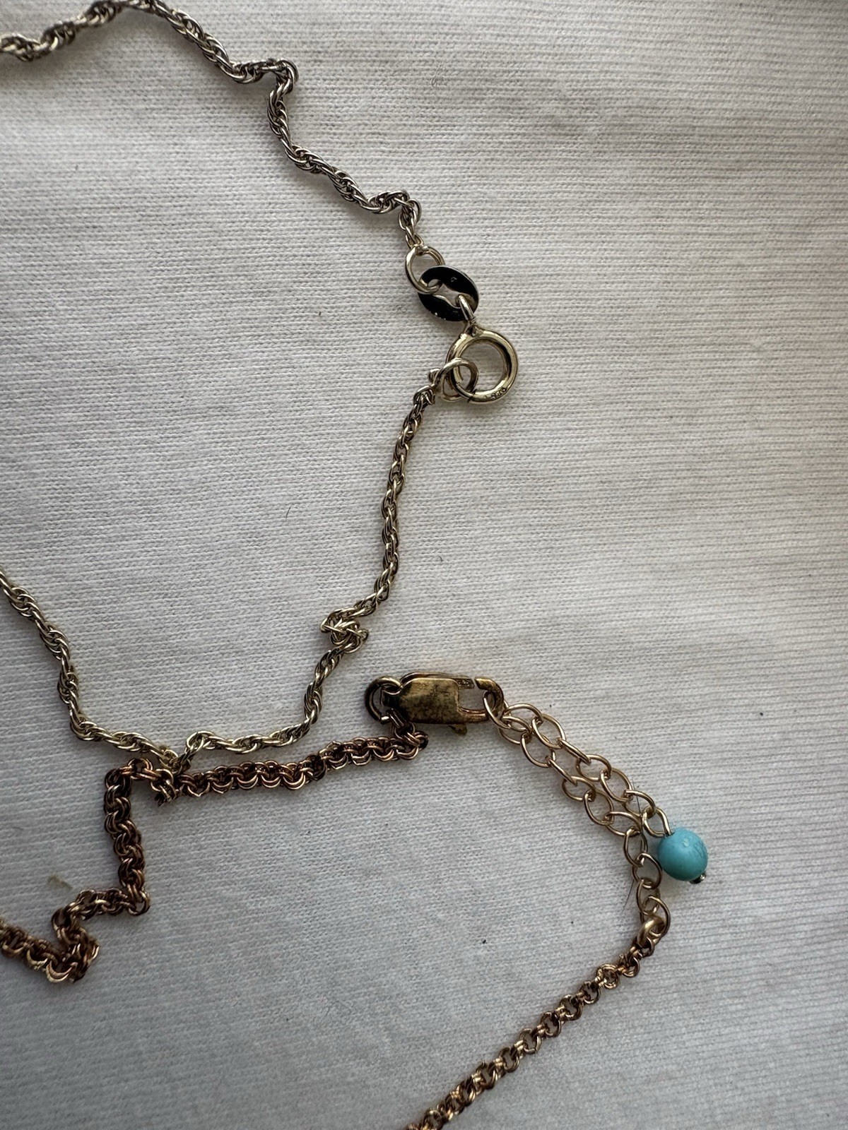 2 Sterling Silver Necklaces Cross Pendant & Beaded Statement 925 Lot