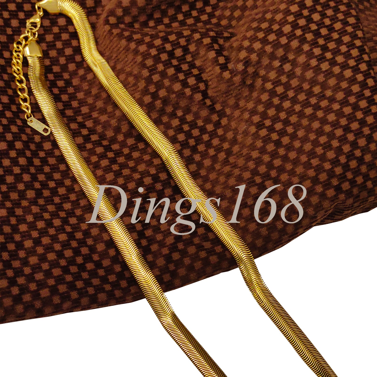 18K Yellow Gold Filled Tarnish-Resist 20″+2″ 7mm Very Wide Flat Snake Necklace