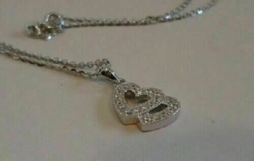 0.80Ct Round Cut VVS1 Diamond Heart Pendant 18″ Free Chain 14K White Gold Finish