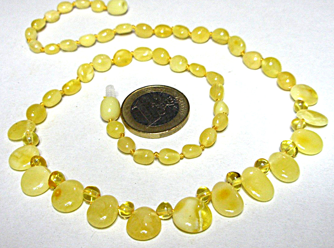 Baltic Amber Women’s Necklace Elegante Egg Yolk Butterscotch 45 cm – 18”