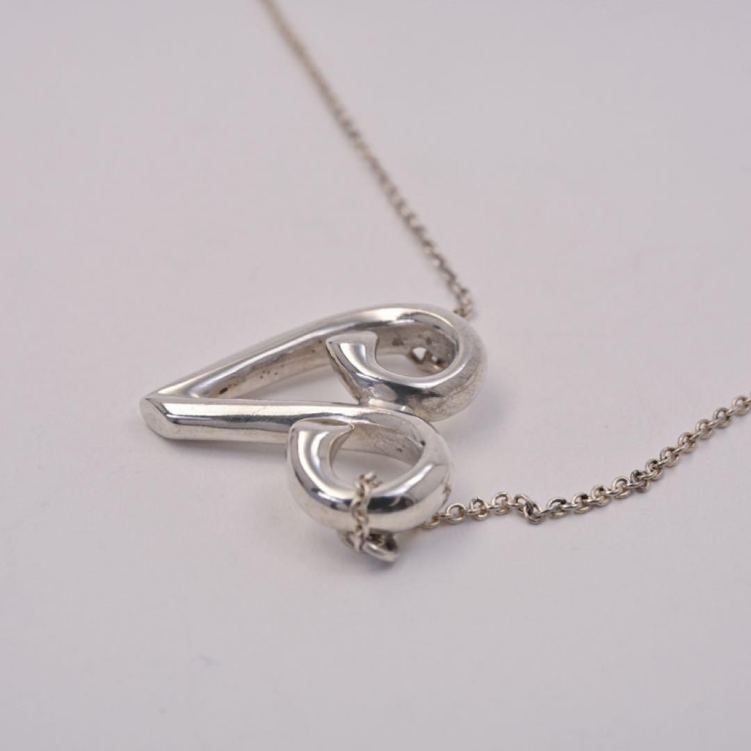 Tiffany & Co. Paloma Picasso Alphabet V Necklace Silver 925 Unisex Used Good