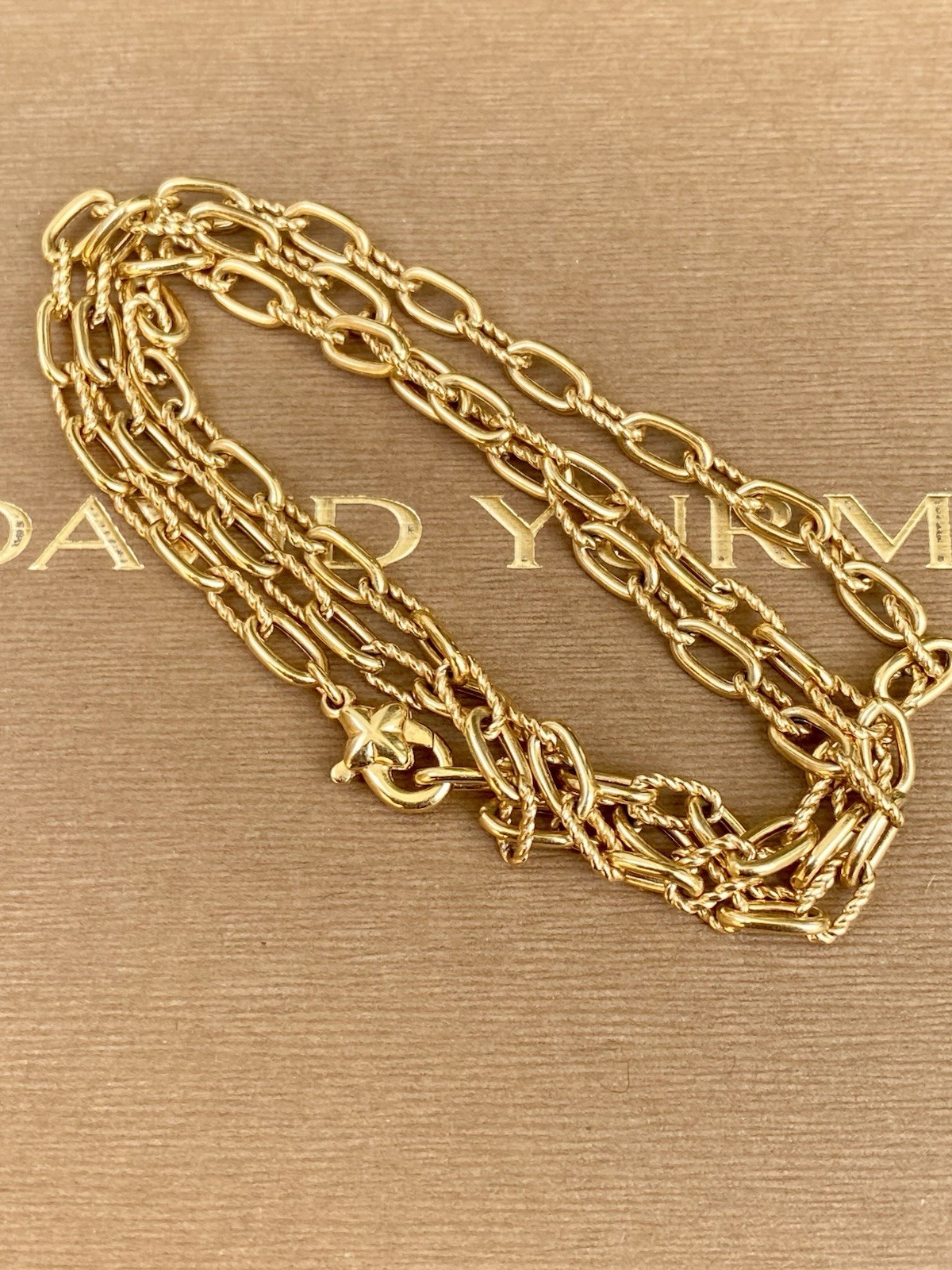 David Yurman 18K Gold Madison Necklace 3mm 18” Excellent $3950+