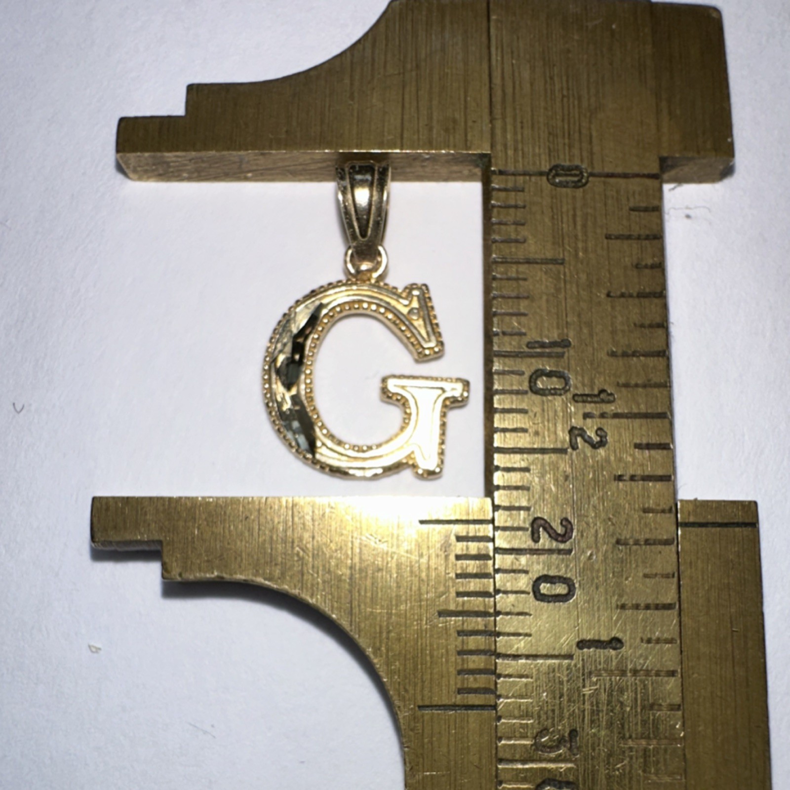 Yellow Gold 14k Letter G Pendant Alphabet Theme No Stone Jewelry Charm