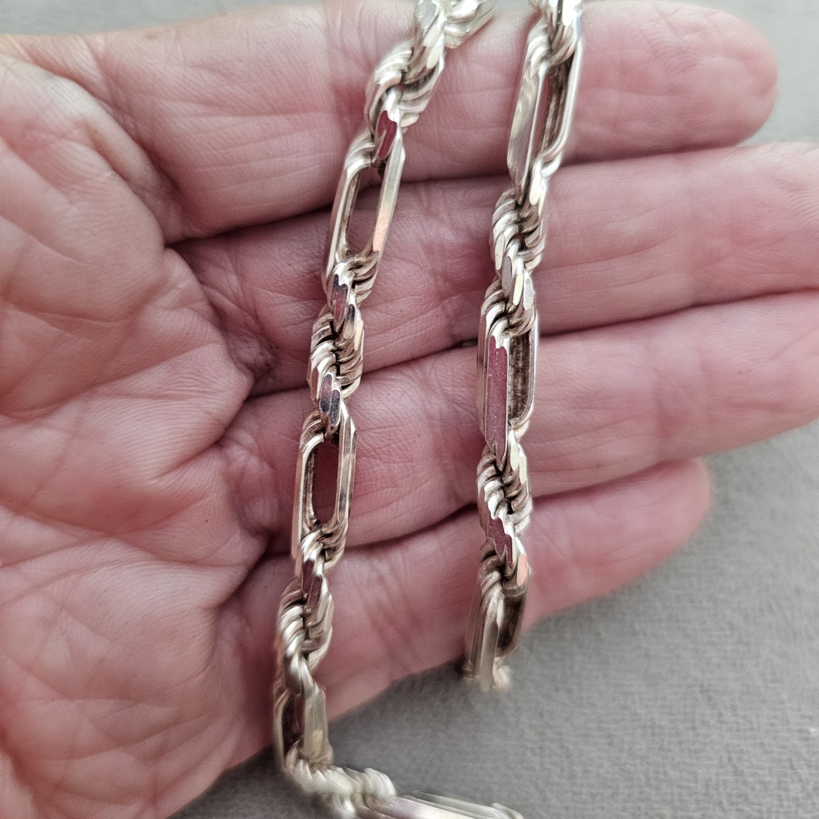 Mens or Ladies Figaro Chain Necklace Solid Sterling New 20 inch