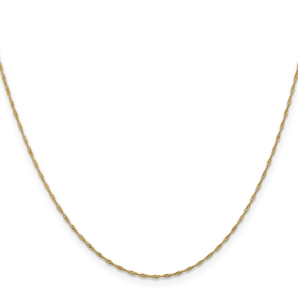 10K Yellow Gold 1-2mm Singapore Chain Necklace 7-30 Inch Mens Womens