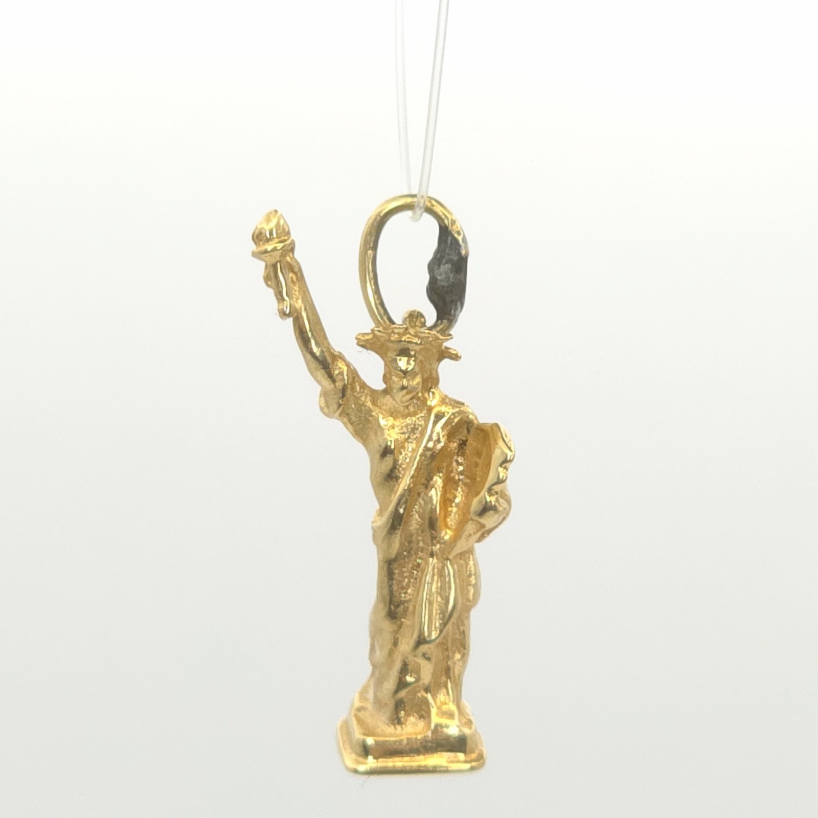 3d 14k Yellow Gold Statue Of Liberty Lady Pendant New York 1″ Charm 2 grams Vtg
