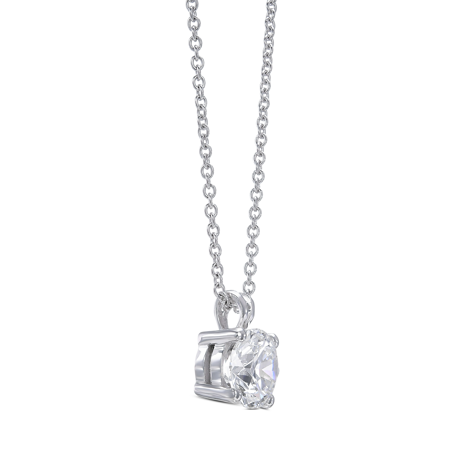IGI Diamond Pendant VVS2 D Round 2.50 Ct Lab Created 14k White Gold Eye Clean