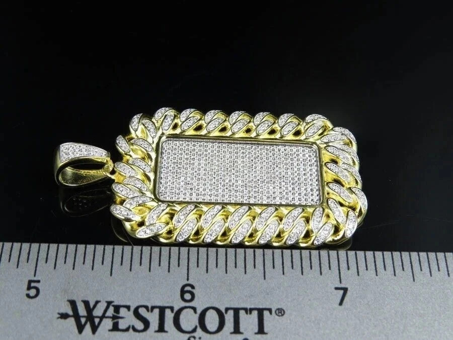 2.70Ct Lab Created Diamond Round Dome Pillow Pendant 14K Yellow Gold Finish