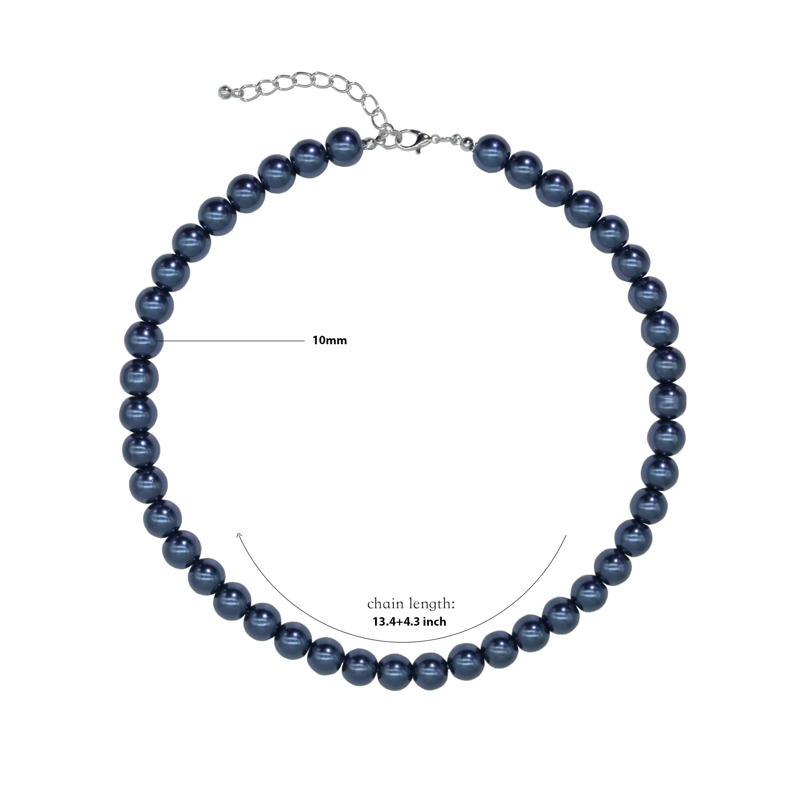 Colorful Mood Choker Baroque Bead Imitation Pearls Necklace, Women, Adults Simpl