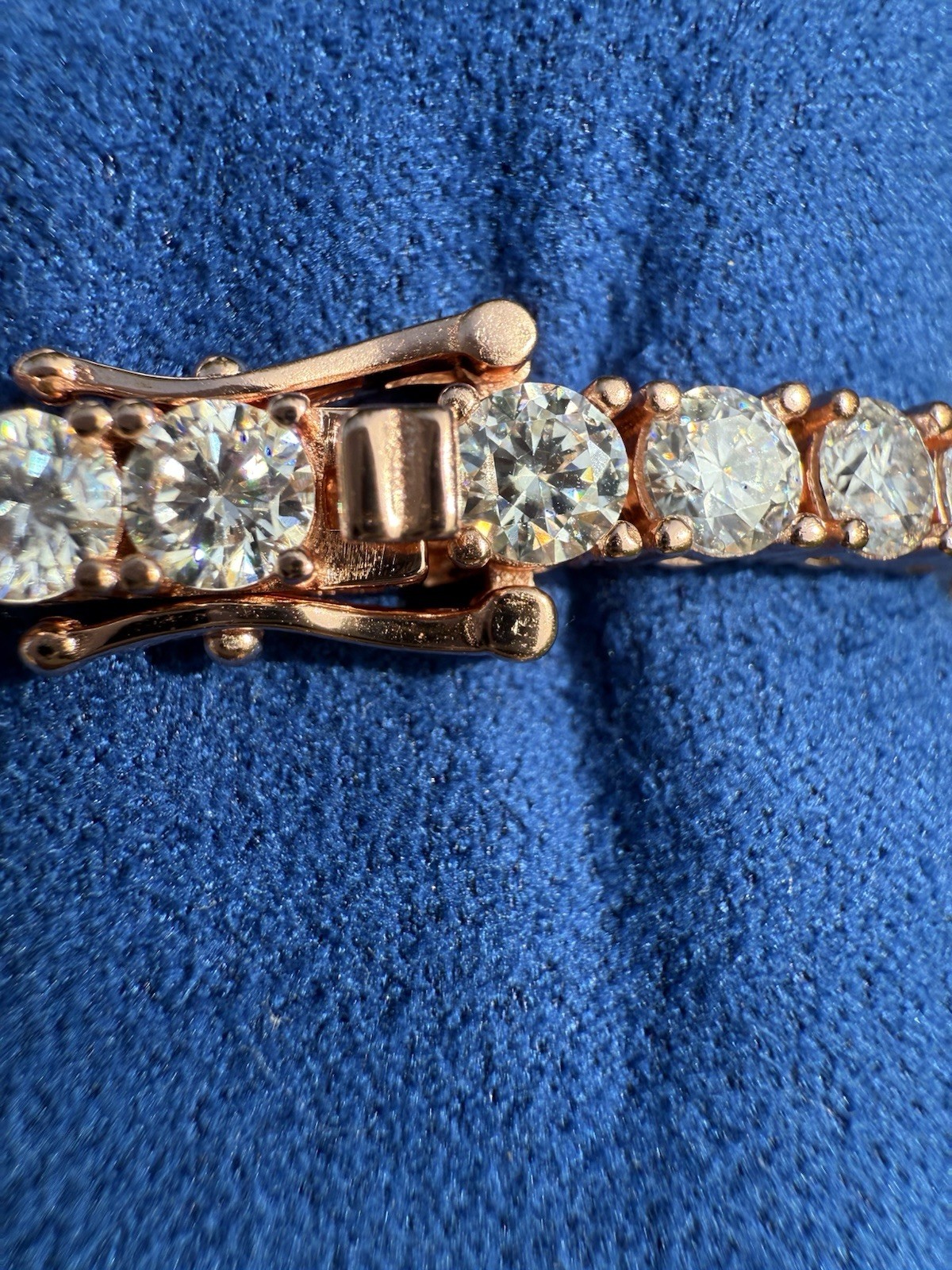 Full Real Moissanite Tennis Bracelet 18k Rose Gold Plated Jewelry