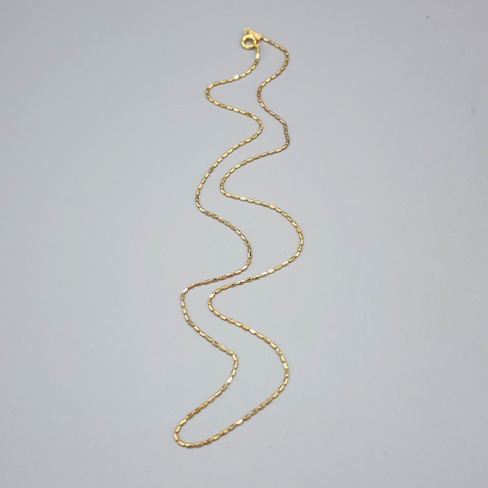 Itaor Sterling Silver 925 Italy Yellow Gold Vermeil Bar Chain Necklace 2.4 Grams