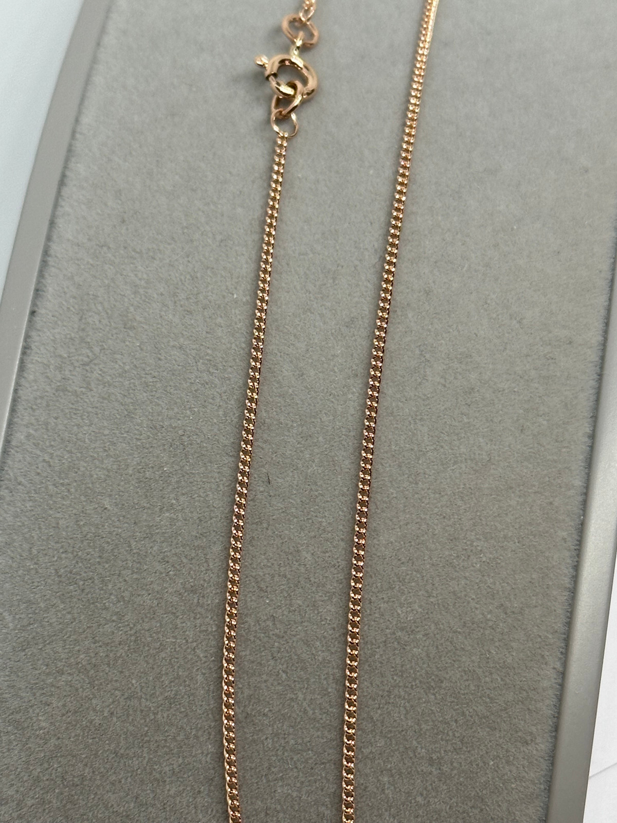 9ct Rose Red Gold 1.2mm Curb Link Chain 30″ / 75cm Neck Chain (R14C)