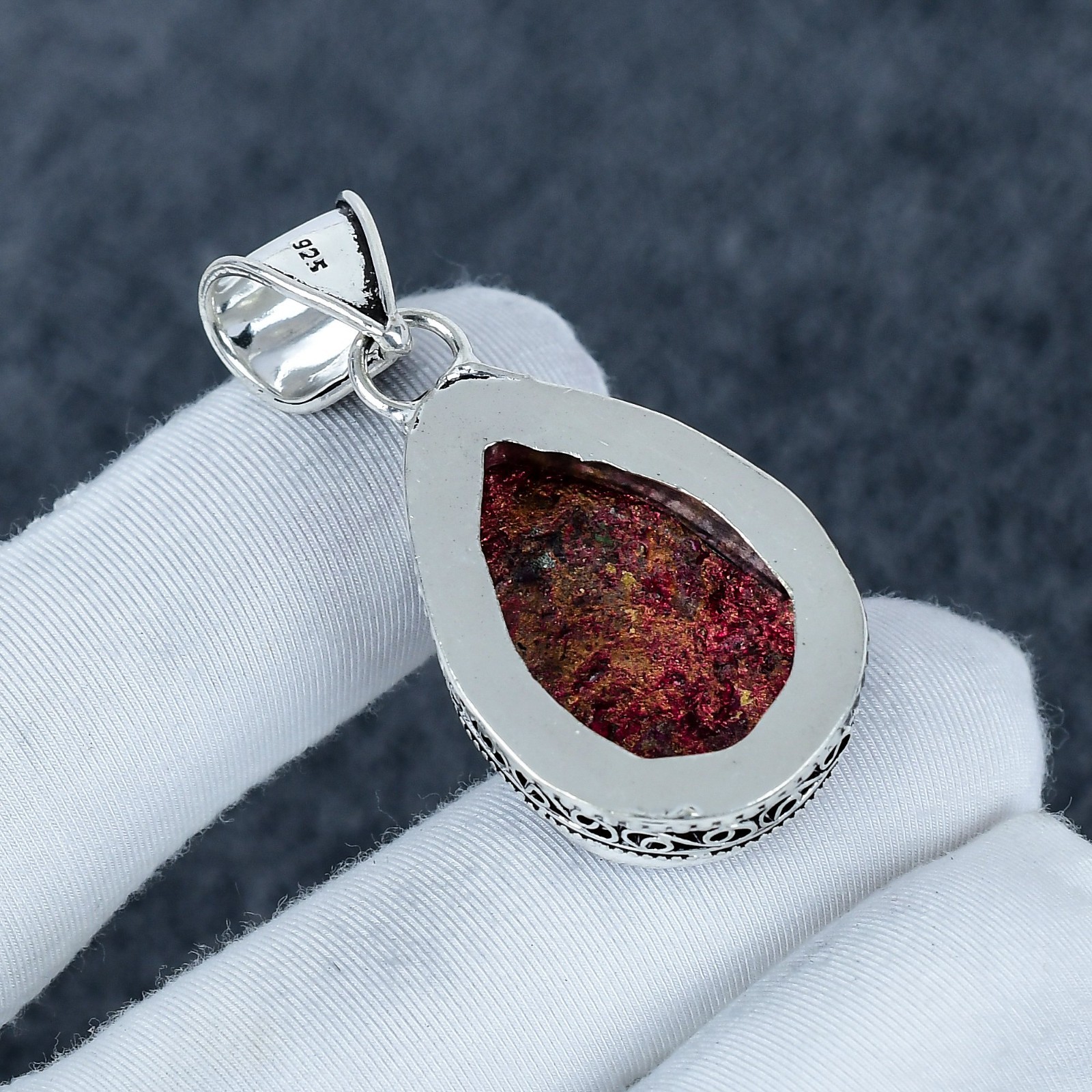 Kingman Pink Spiny Oyster Gemstone Pendant 925 Sterling Silver Handmade Jewelry