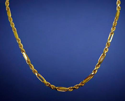 14K Yellow Gold SOLID Milano Figaro Rope Chain Necklace Diamond Cut Real 2mm-8mm