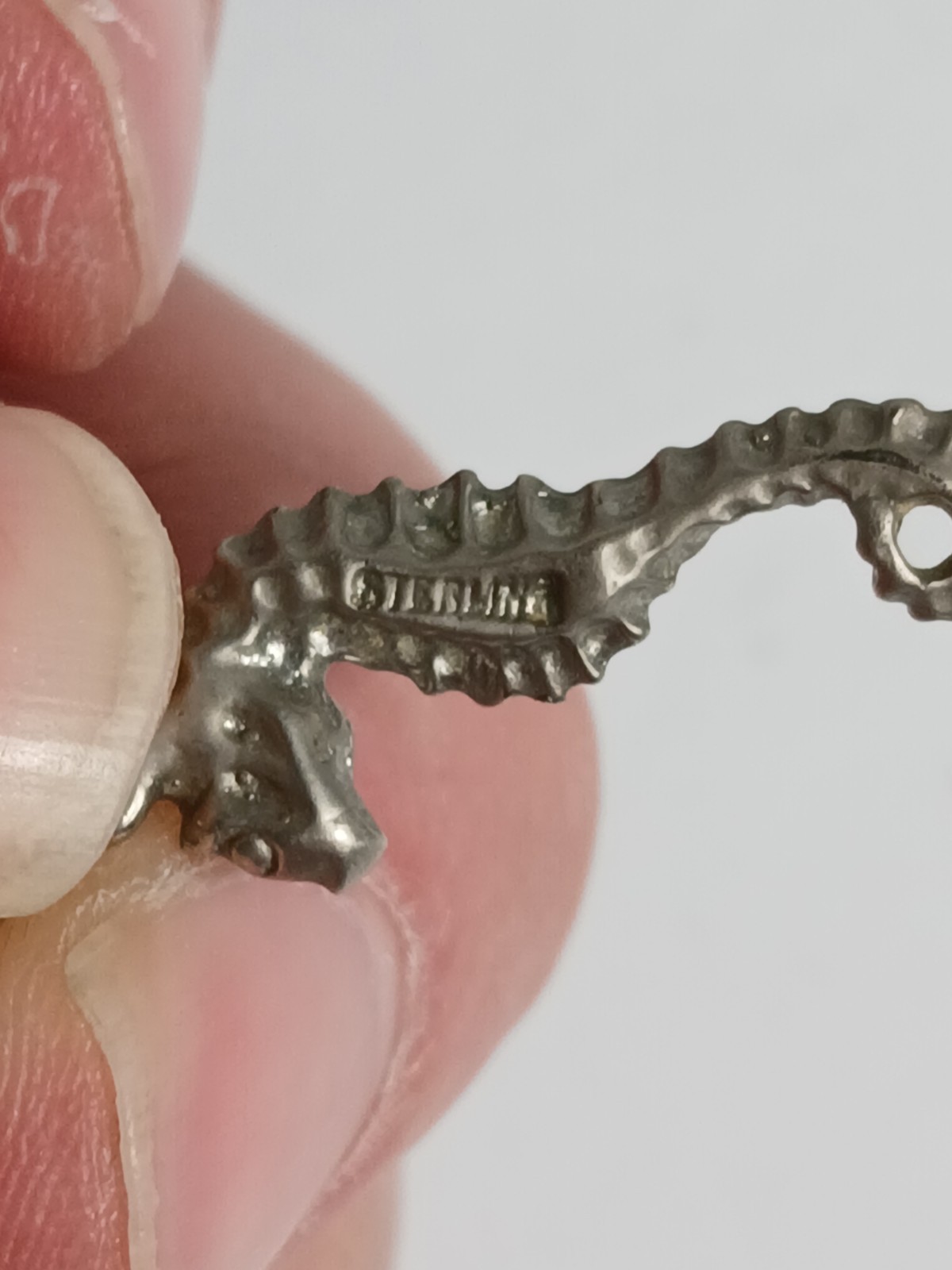 Vintage 925 Sterling Silver Seahorse Pendant Fish Ocean Marine Animals