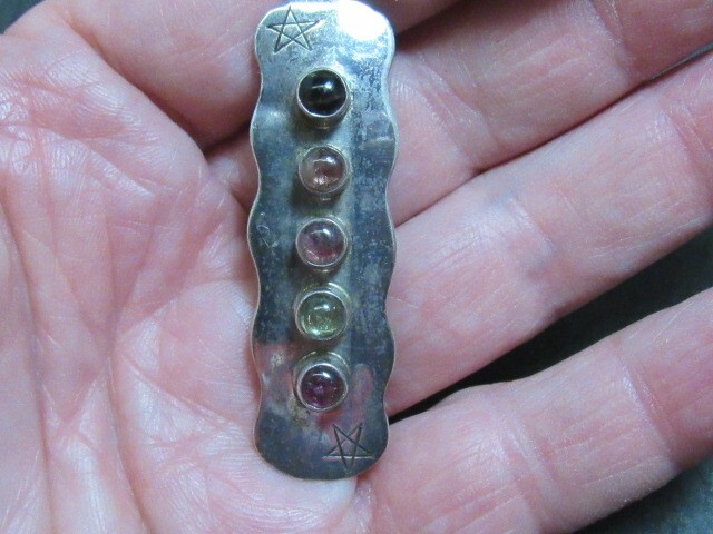 multi stone sterling pendant southwestern