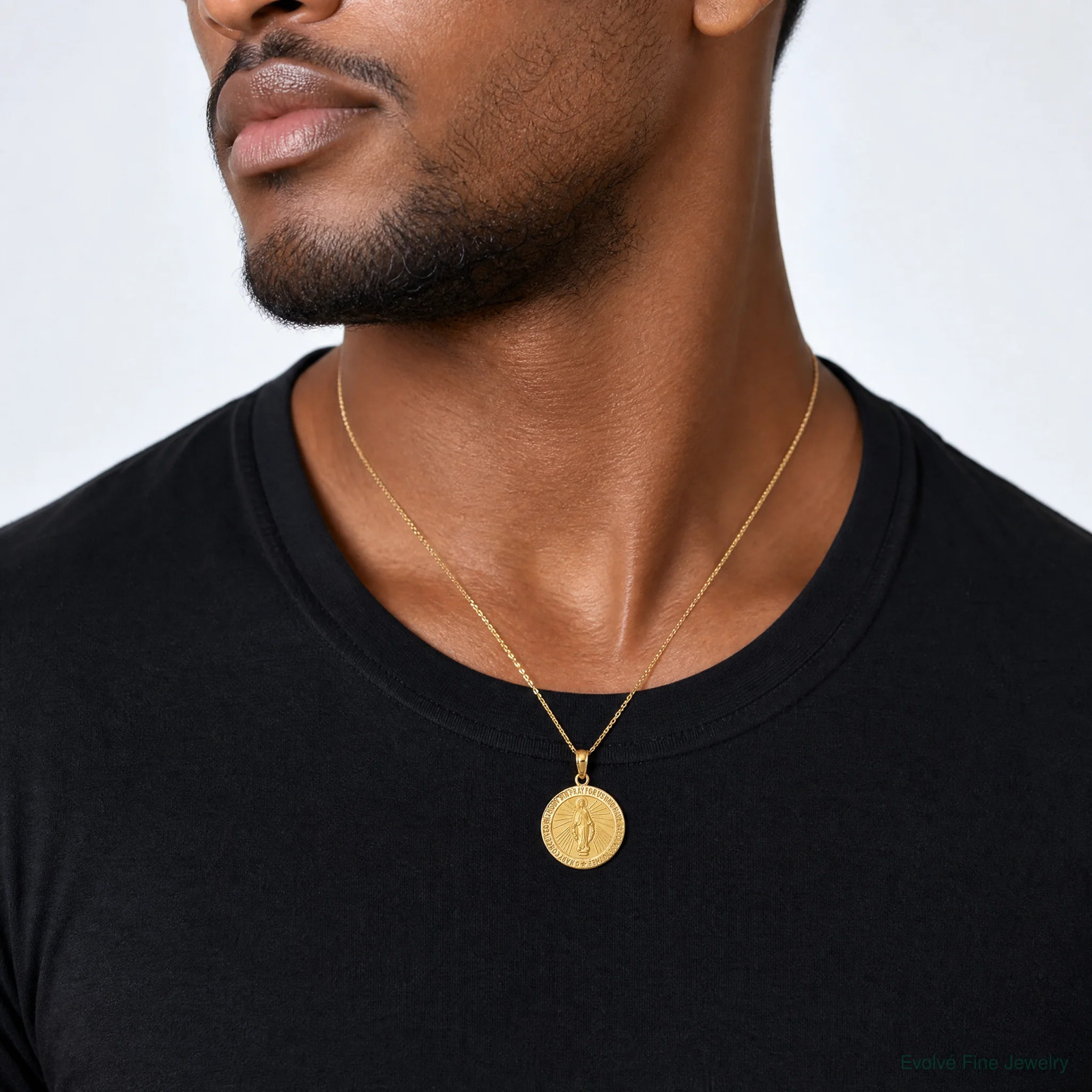 10K / 14K Yellow Gold Miraculous Medal Pendant