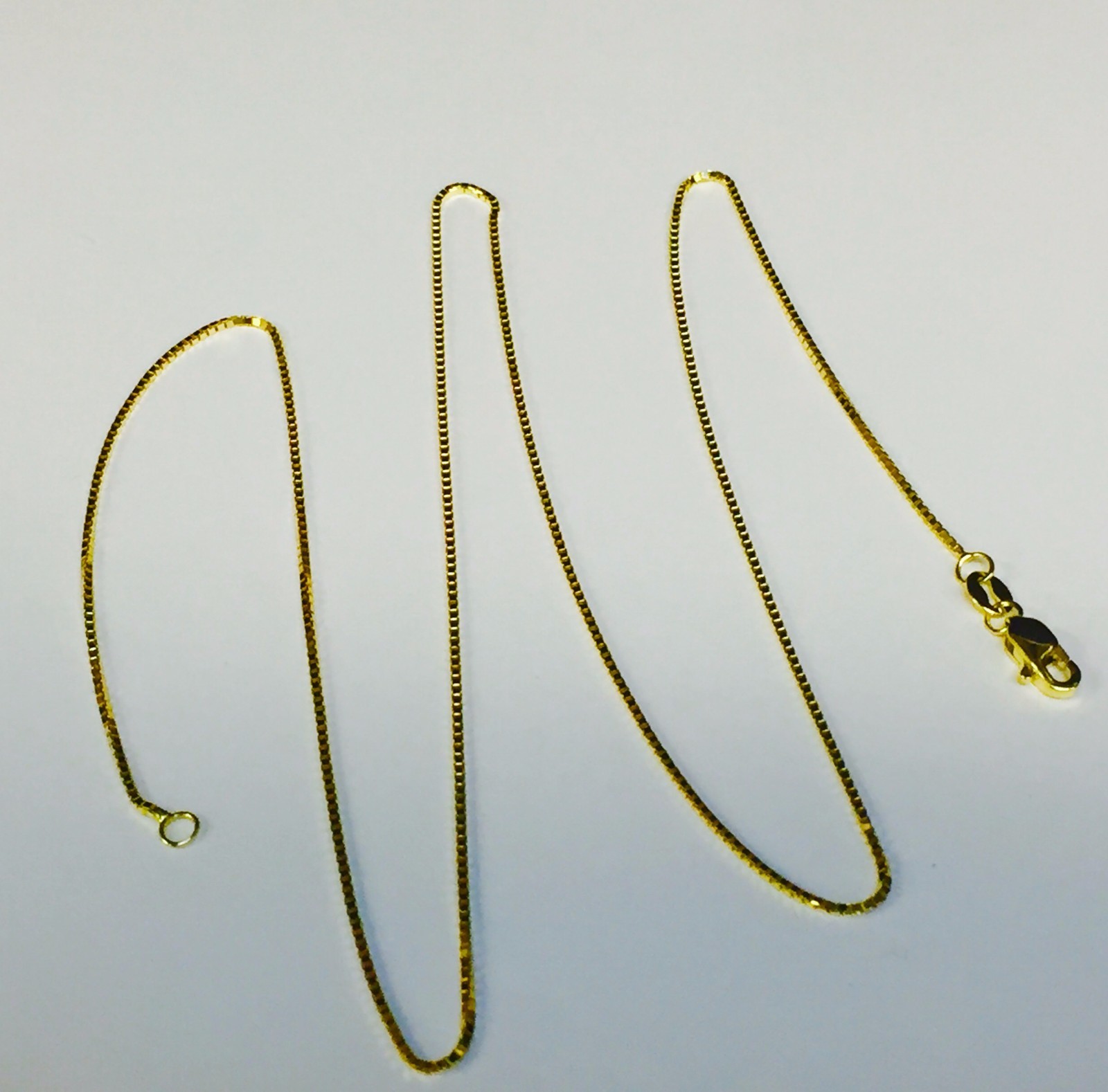 14k Yellow Gold 24″ Classic Box Link Pendant Chain/Necklace 0.7mm 2 grams