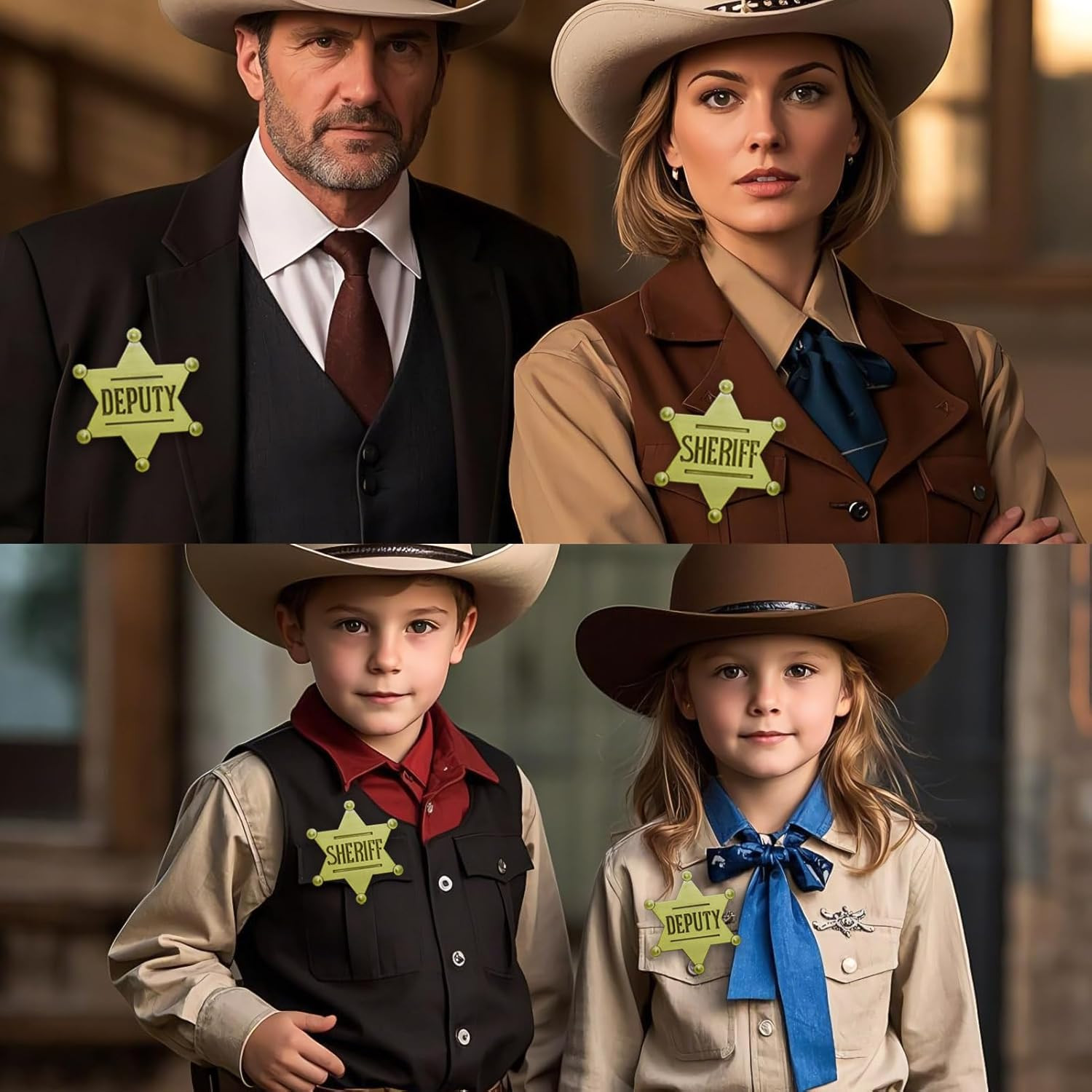 1 PCS Sheriff Badge and 1 PCS Deputy Sheriff Metal Brooch Badges Pin Western Cop