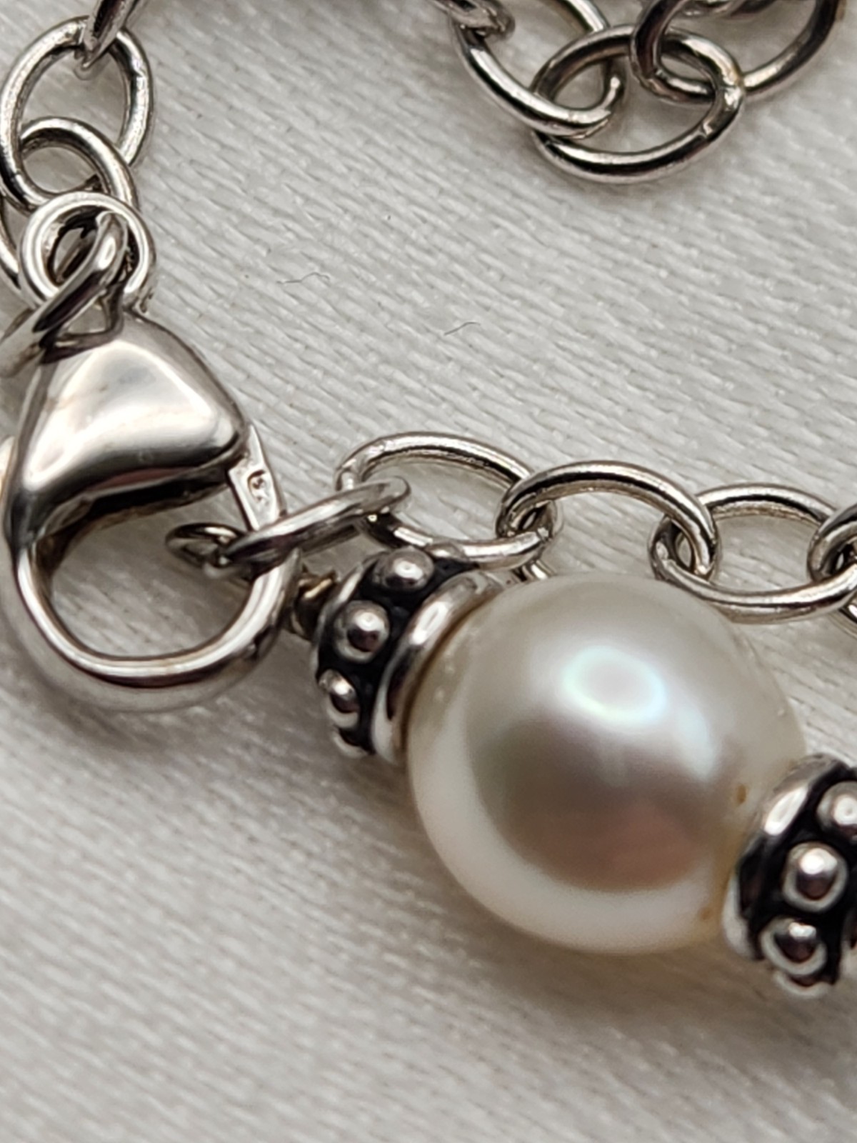 Set Of Two 32″ Honora Silver And Pearl Station Necklaces Signed 925