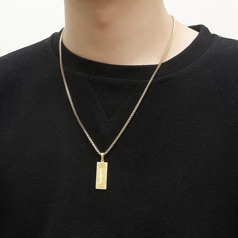 Million Dollar Stainless Steel Gold Plated Pendant Hip Hop Necklace Jewelry Gift