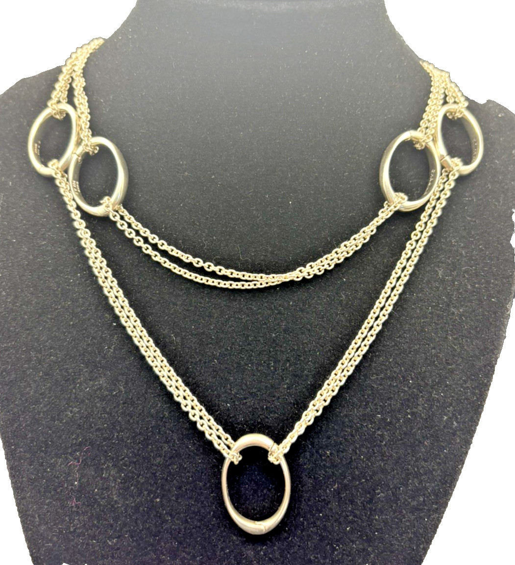 Chamilia 925 Sterling Silver Convertible Adjustable Layered Necklace 40g