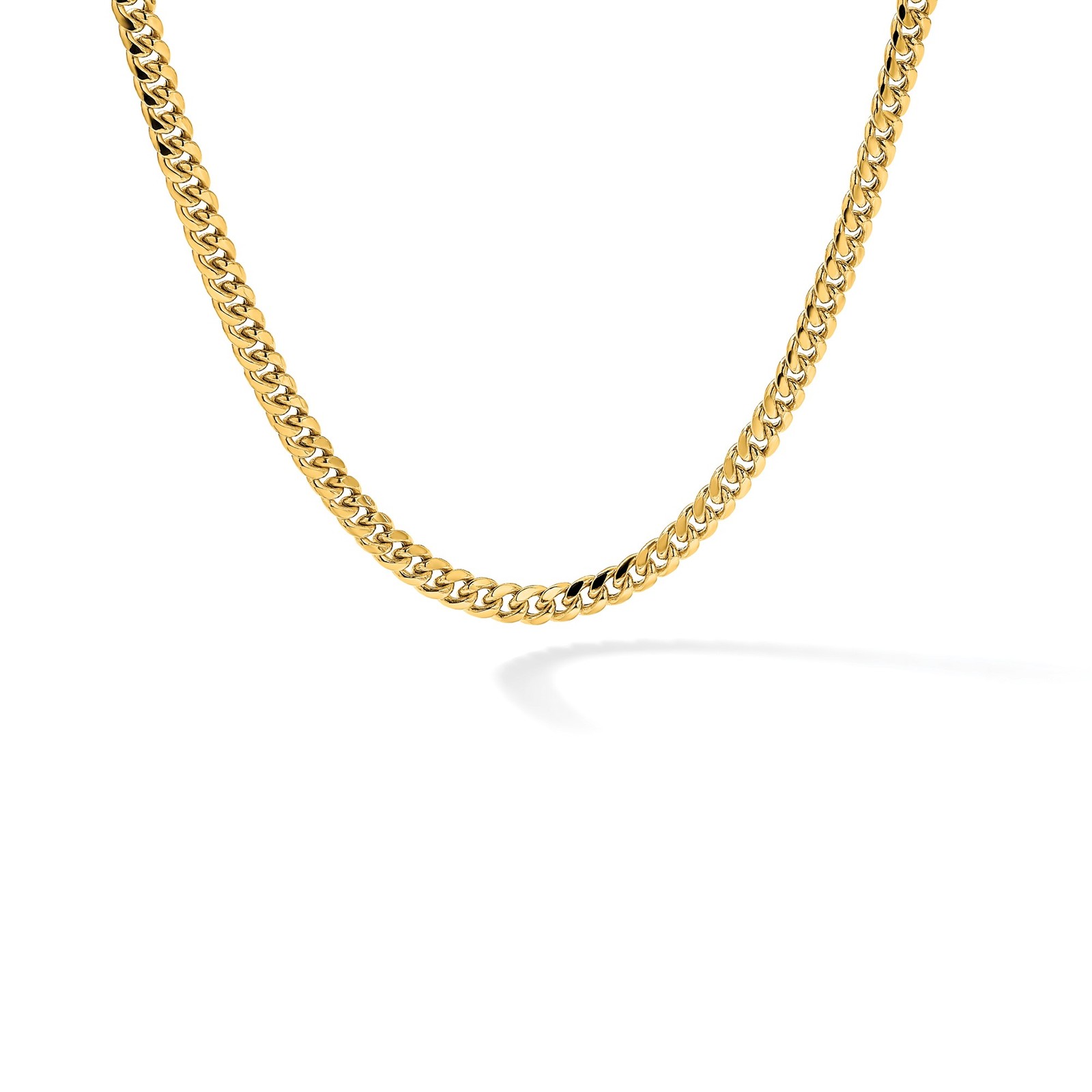 14K Yellow Gold 3.5-15mm Cuban Chain Necklace 7-30 Inch Mens Womens
