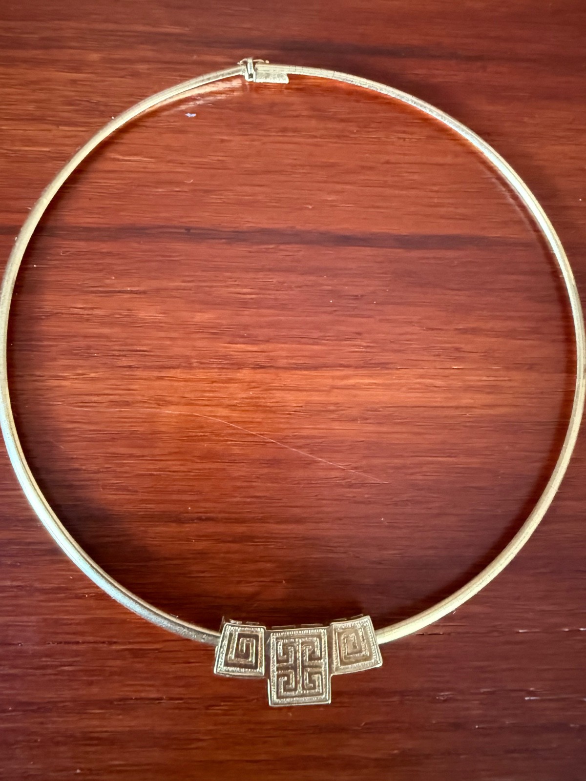 14k gold choker, marked Italy with Greek key necklace