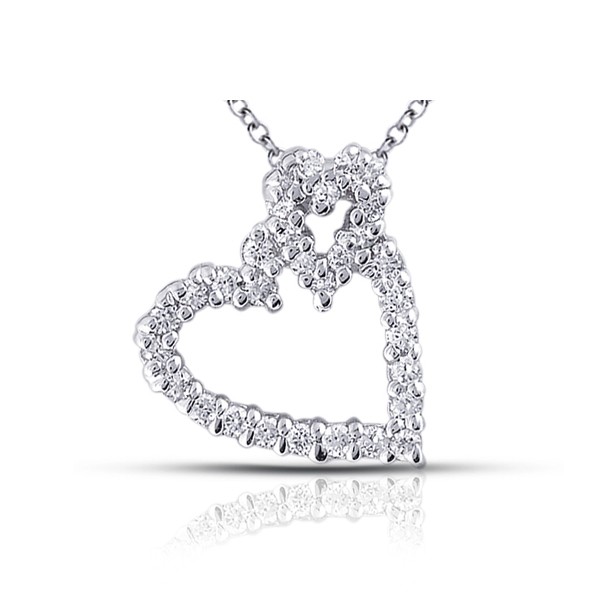 0.32ctw F VS1 Round Cut Natural Certified Diamonds White Gold Pendant + Chain