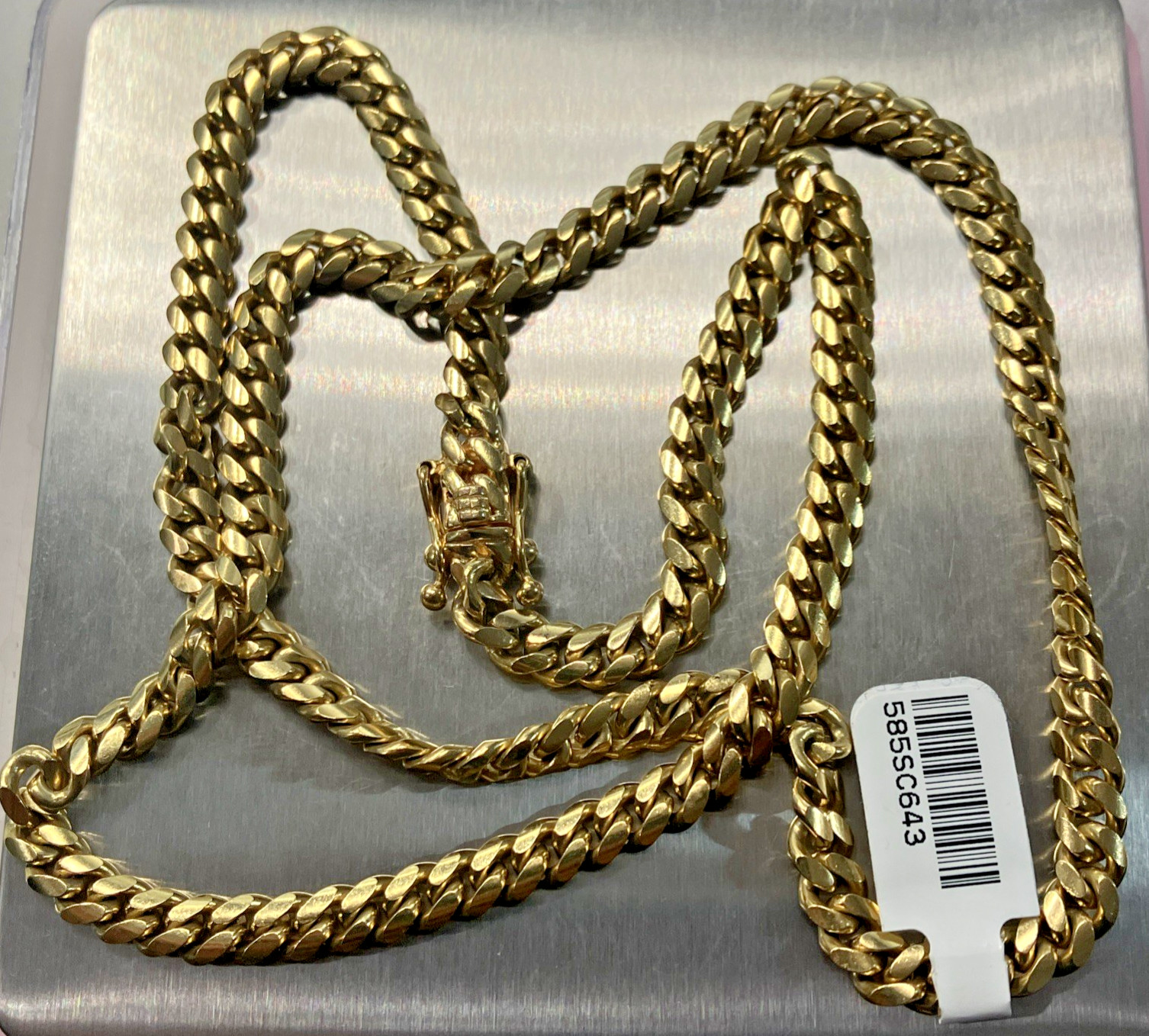 14kt Real Gold Solid Cuban Chain 64.25grams 5.85mm 24.25” M Brand New w/Tag 14K