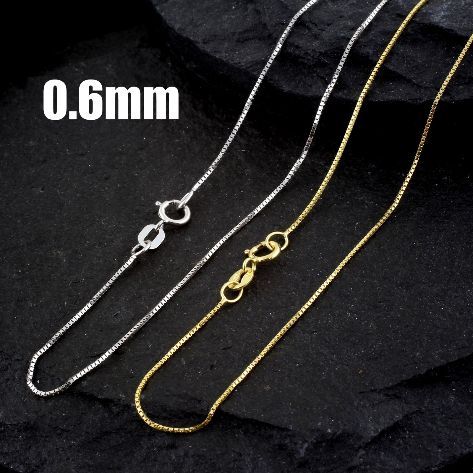 Guaranteed 10K or 14K Gold Box Chain Necklace Two Sizes – All Lengths