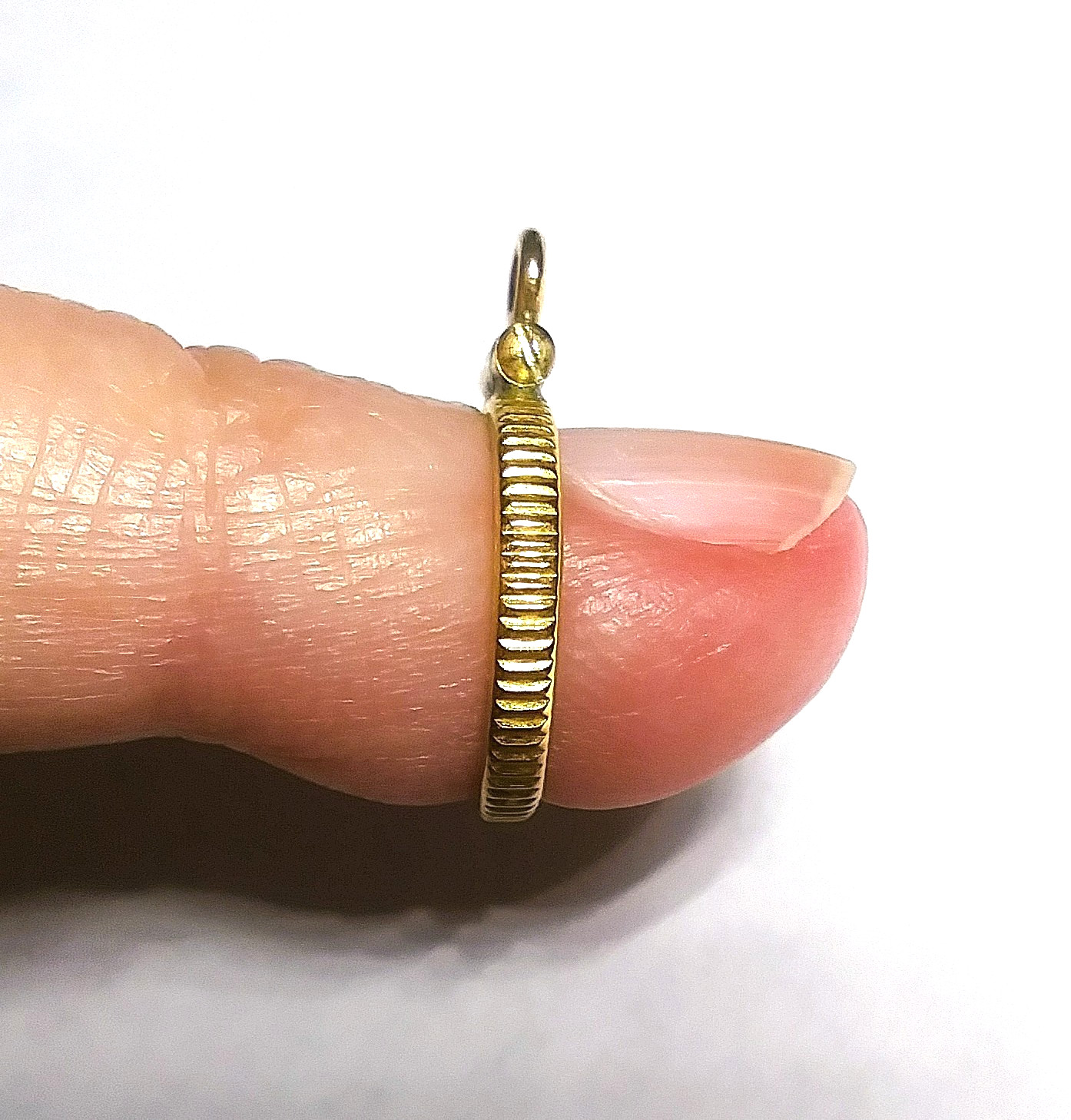 14k Gold Coin Bezel A48 Reeded Screw Top Fit US $1 Liberty Head 1849-1854 REPAIR
