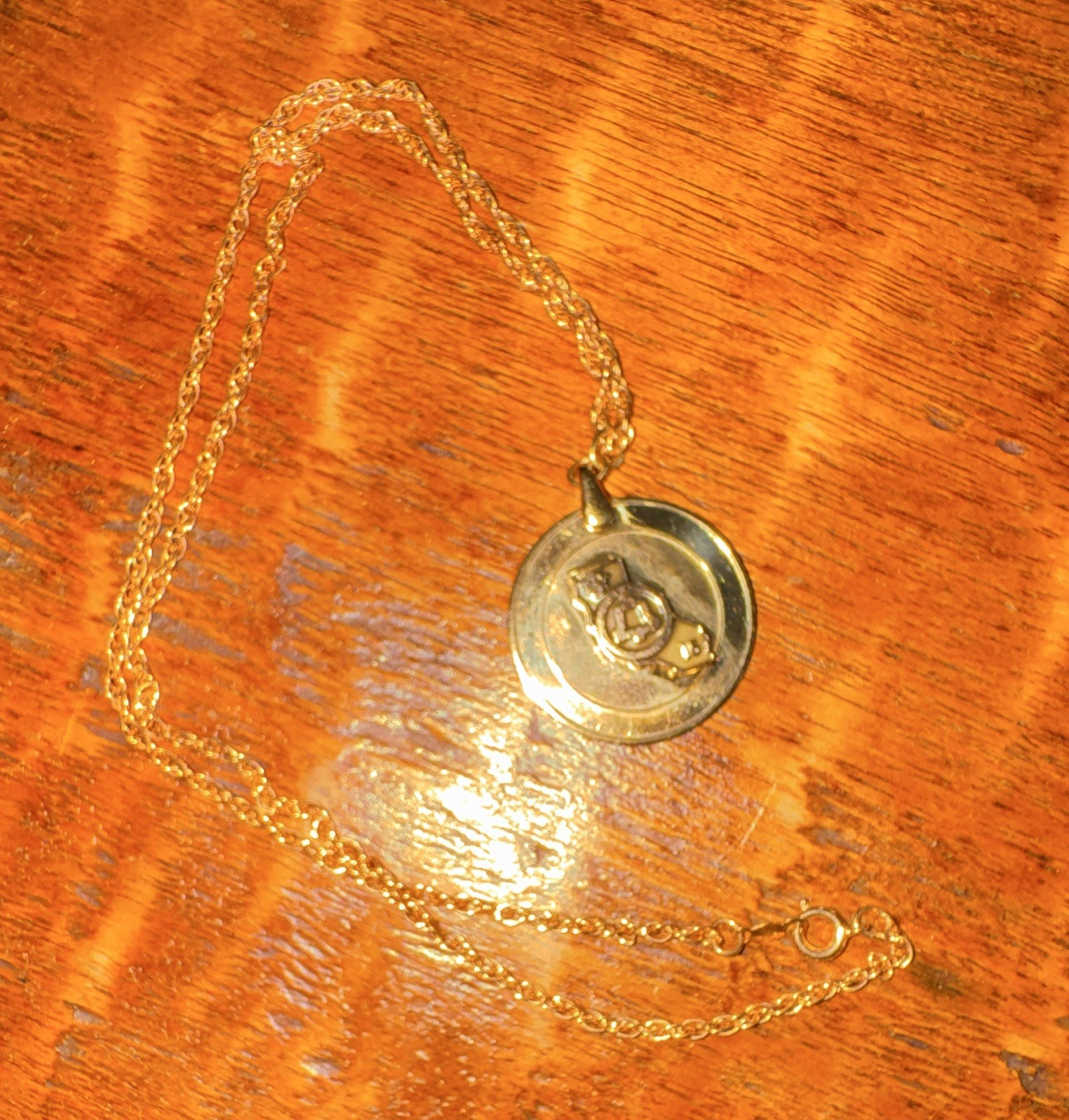 Vintage Bell System PT&T 15 Years Service Award Necklace 1/20 12K Gold Filled