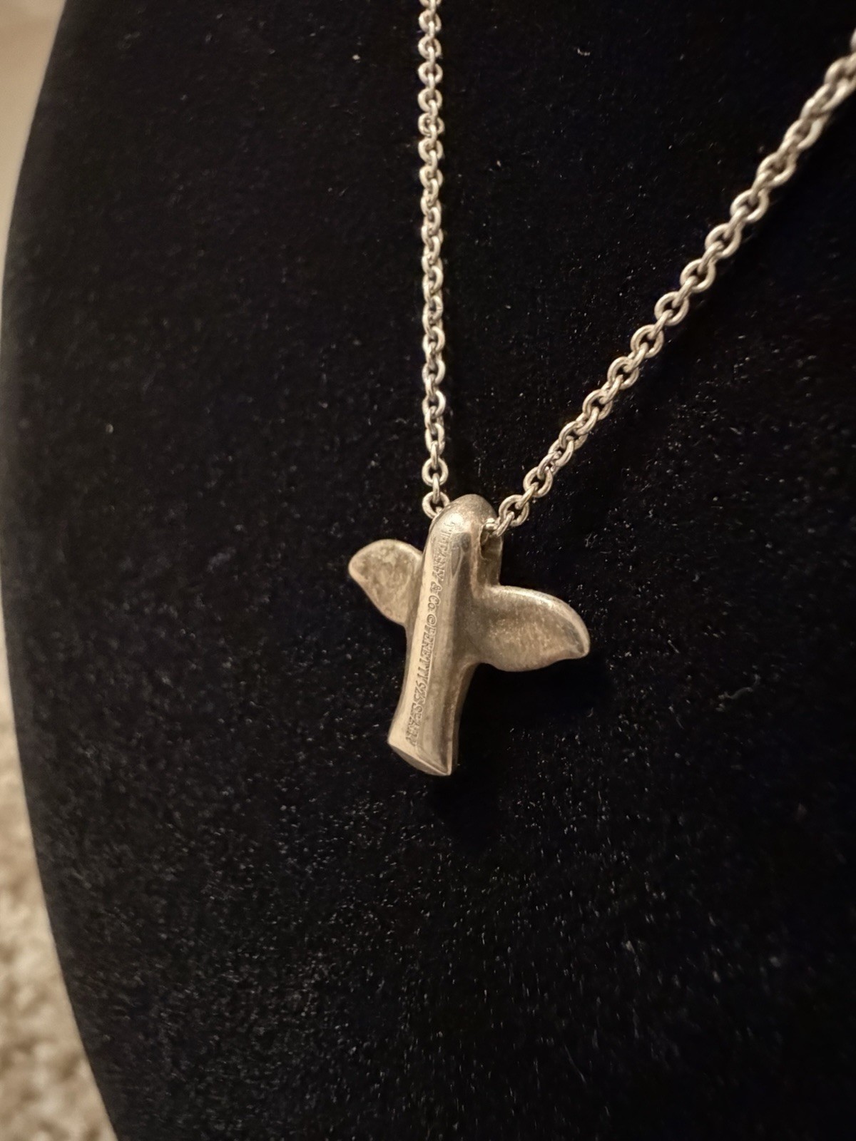 Tiffany & Co. Elsa Peretti Dove Cross Pendant Necklace – Sterling Silver 925