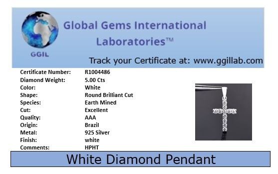 Gorgeous 5.00 Ct Certified Diamond Cross Pendant, Unisex Gift. VIDEO