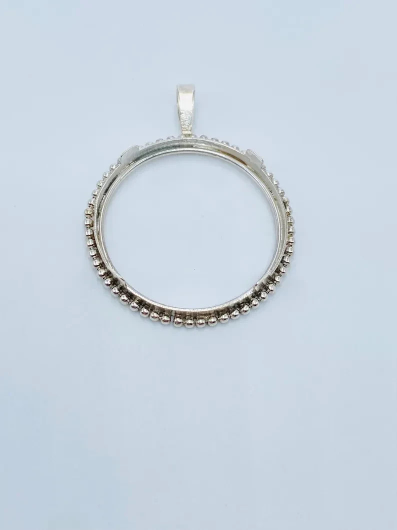 Coin Bezel One Ounce Silver Panda 37mm Sterling Silver Soldered Bail pendant