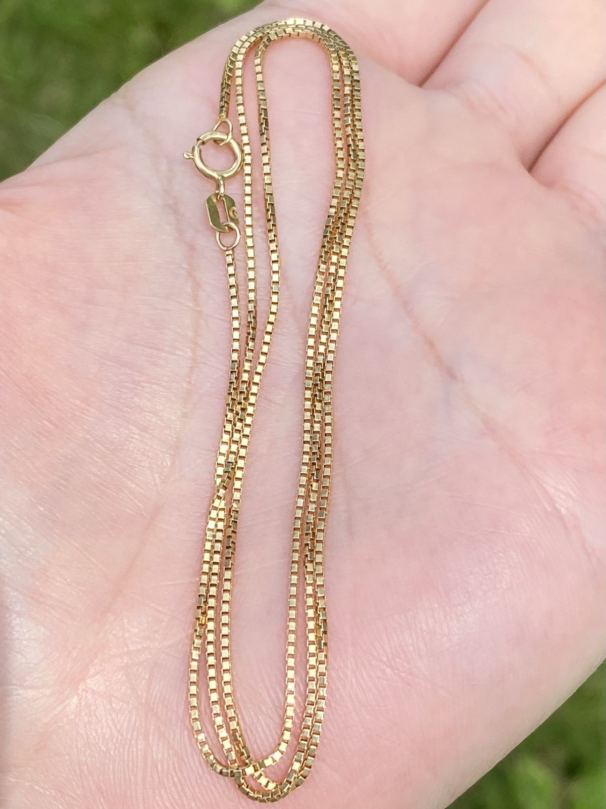 Solid 14k Yellow Gold 1.0mm Box Chain Necklace 3.01 Grams- 21 Inches