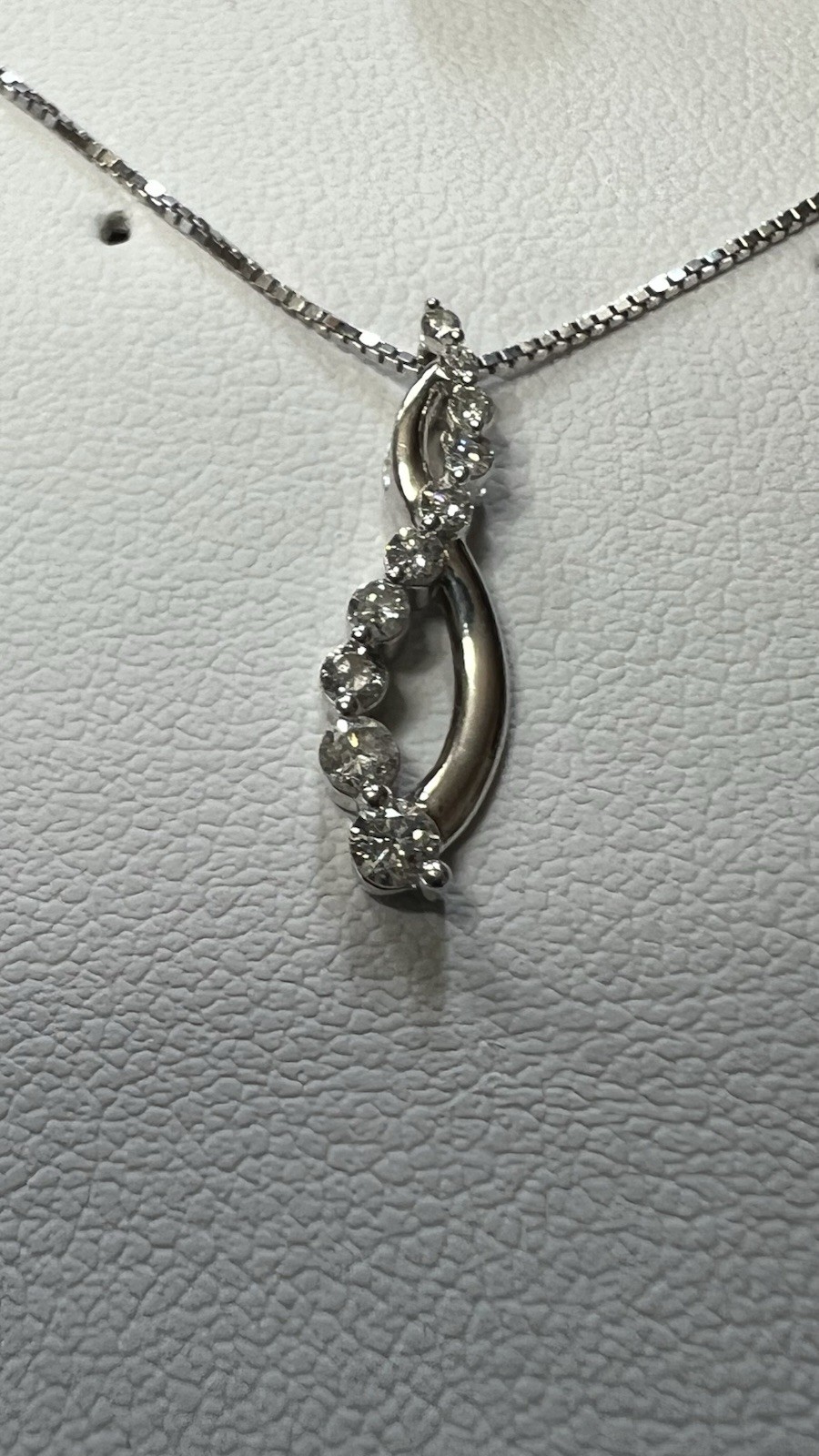 Gold over 925 Sterling Silver Round Lab Grown Diamonds Twist Pendant Box Chain